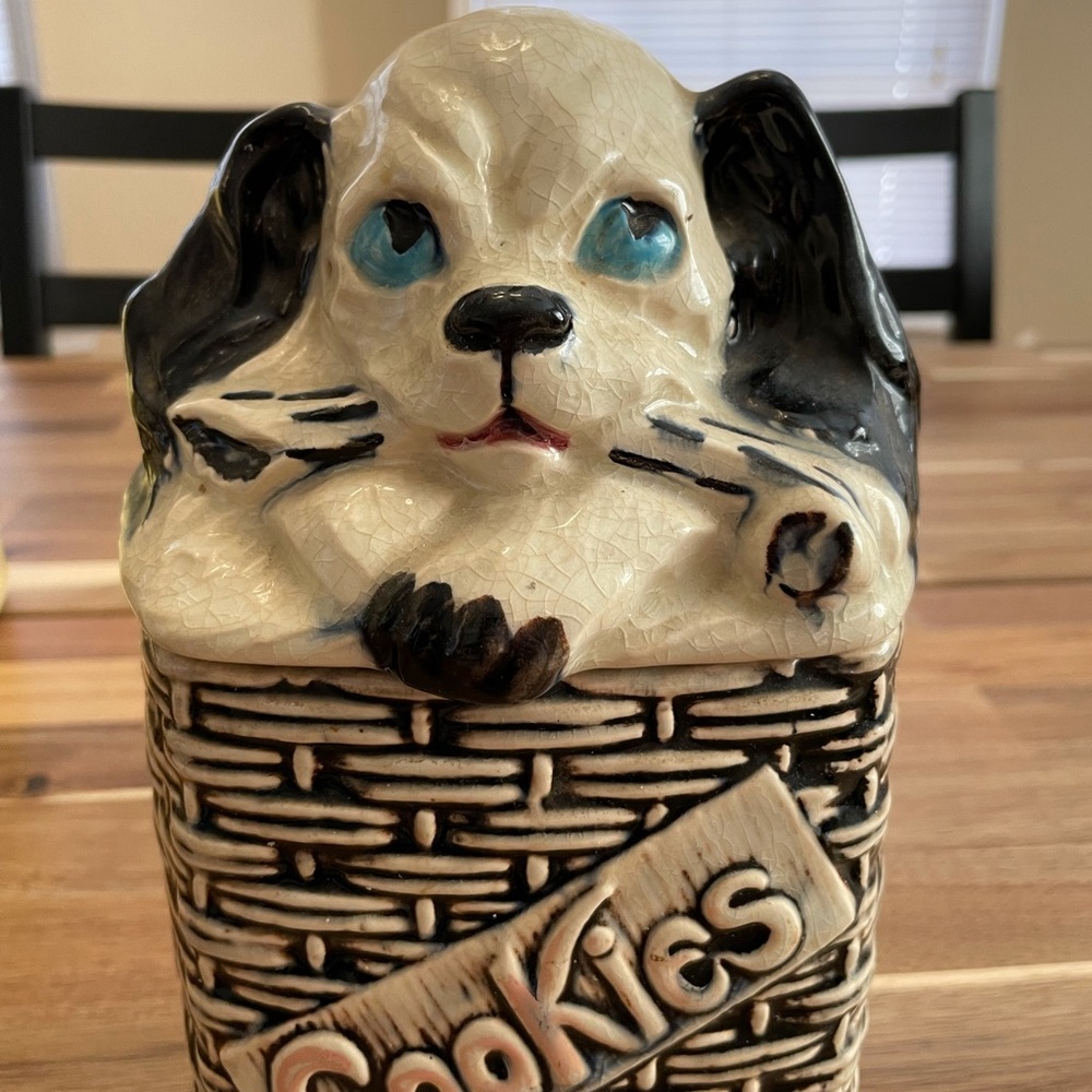 McCoy Puppy Basket Cookie Jar